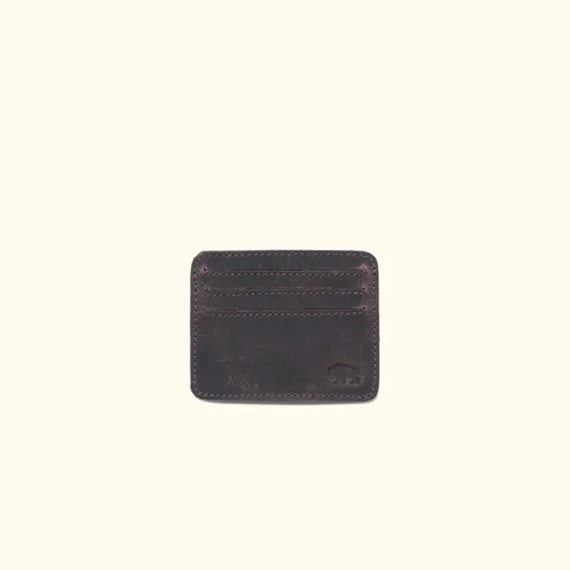 Roosevelt Leather Slim ID Wallet | Dark Oak sold by Buffalo Jackson