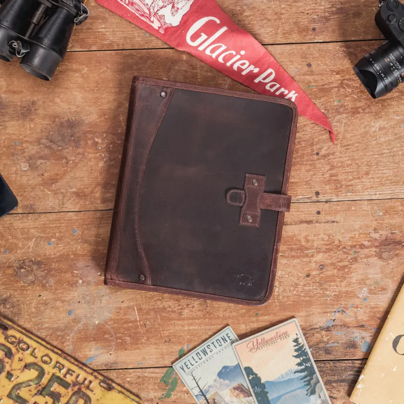 Roosevelt Leather Travel Padfolio | Dark Oak sold by Buffalo Jackson