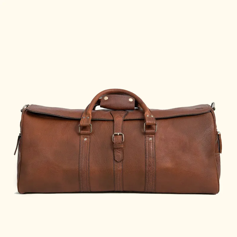 Limited Edition Roosevelt Leather Duffle Bag | Buffalo Grain sold by Buffalo Jackson