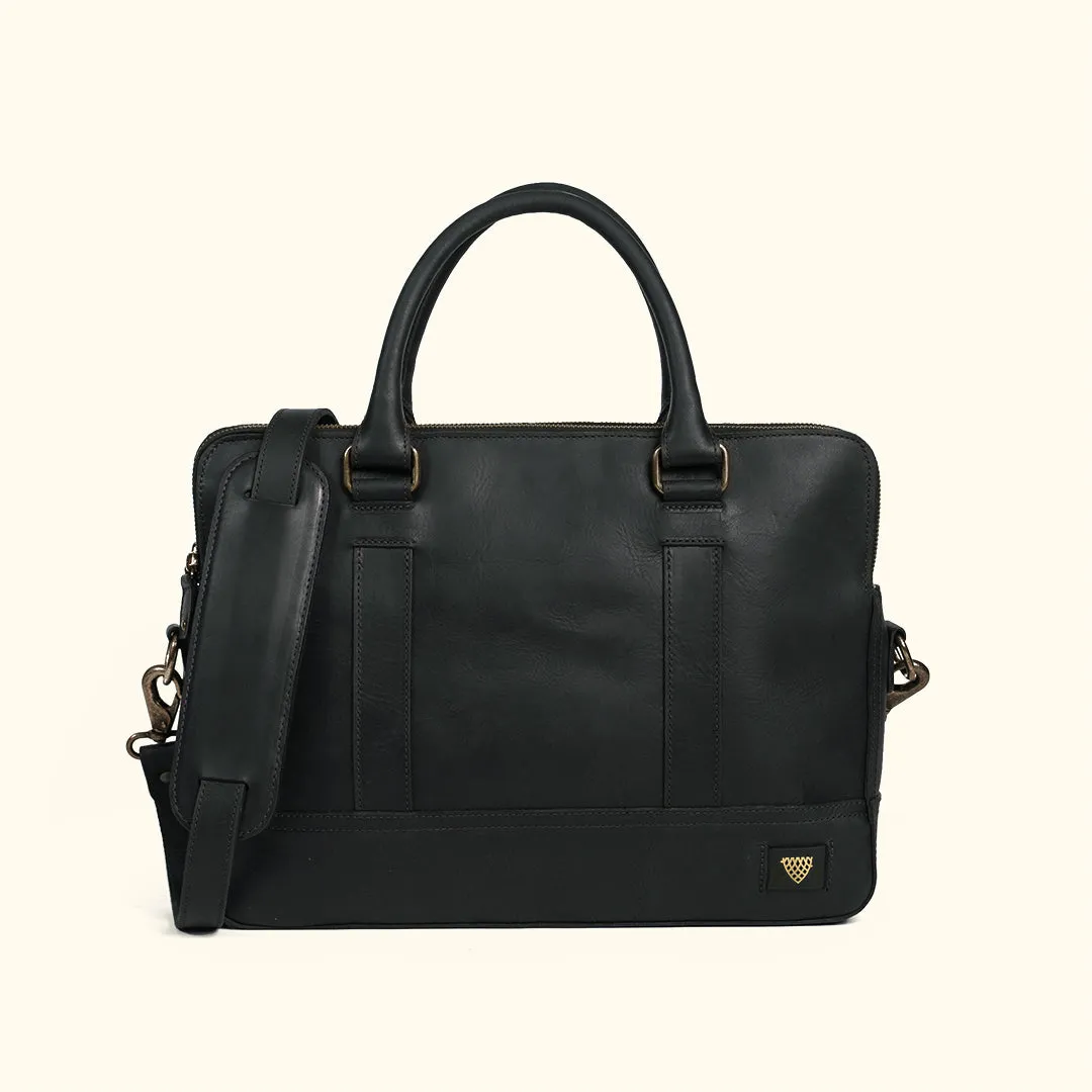 Limited Edition Jefferson Leather Attaché Briefcase | Black sold by Buffalo Jackson product image thumbnail 2