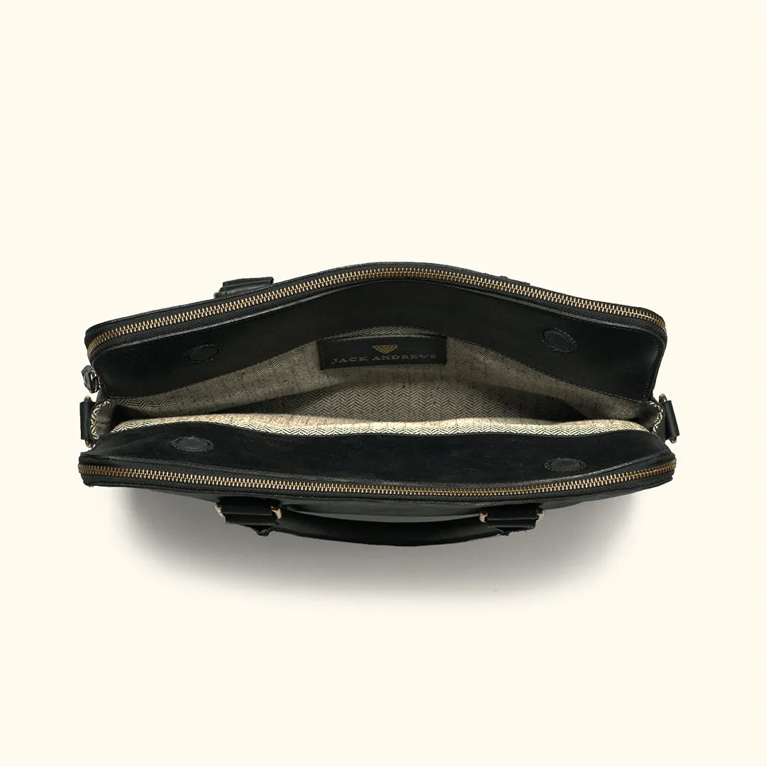 Limited Edition Jefferson Leather Attaché Briefcase | Black sold by Buffalo Jackson product image thumbnail 5