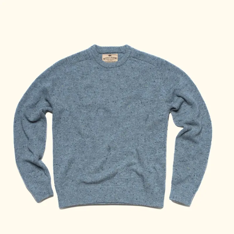 Crewneck Wool Sweater | Sea Fleck sold by Buffalo Jackson