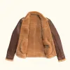 Shearling Leather Bomber Jacket | Grizzly Brown sold by Buffalo Jackson