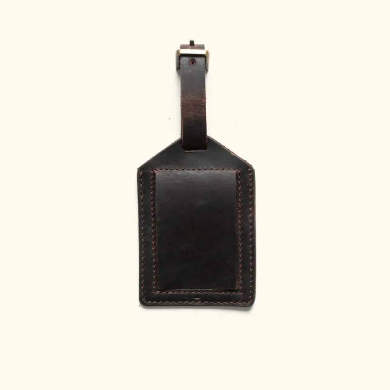 Roosevelt Leather Luggage Tag | Dark Oak sold by Buffalo Jackson