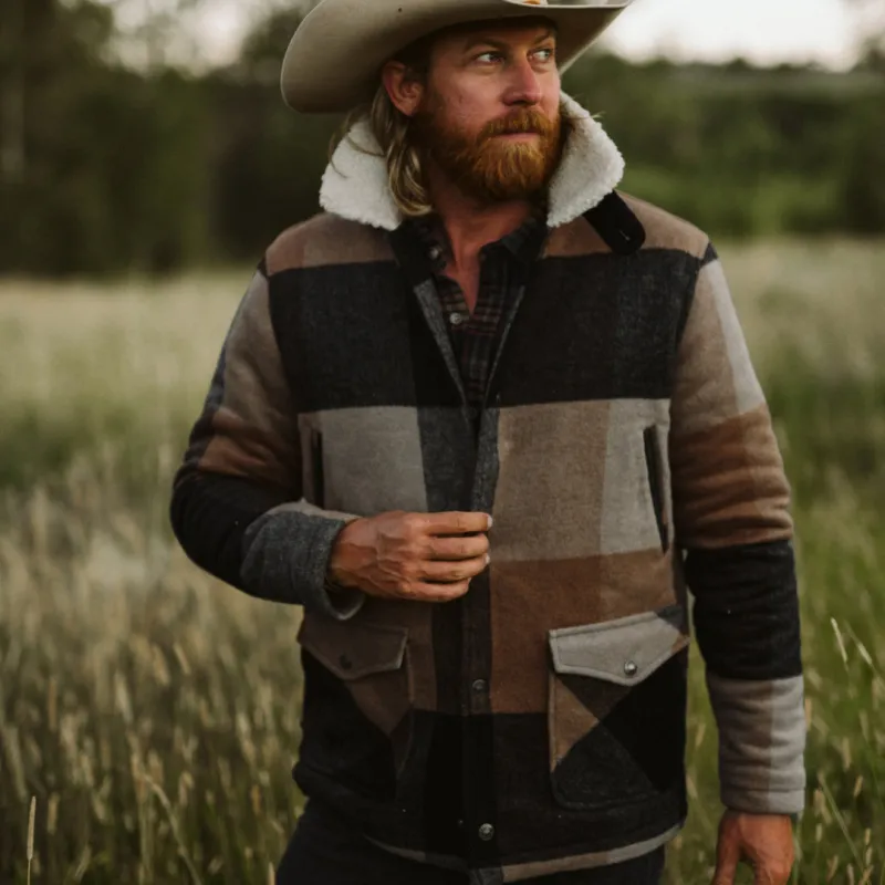 Ellis Wool Jacket | Desert Valley Plaid and Sherpa sold by Buffalo Jackson