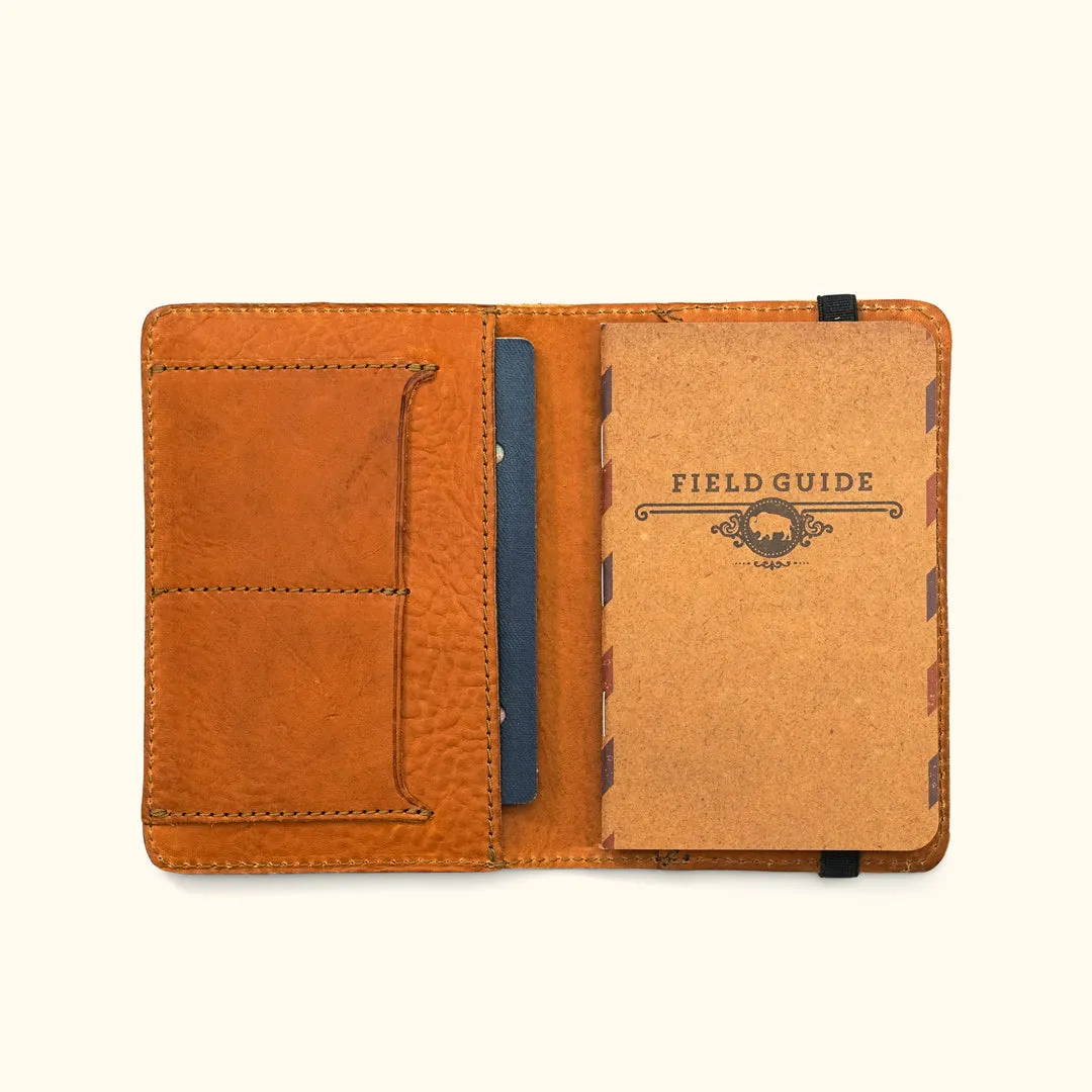 Dakota Leather Field Notes Cover & Passport Travel Wallet, Passport Emboss | Saddle Tan sold by Buffalo Jackson product image thumbnail 4