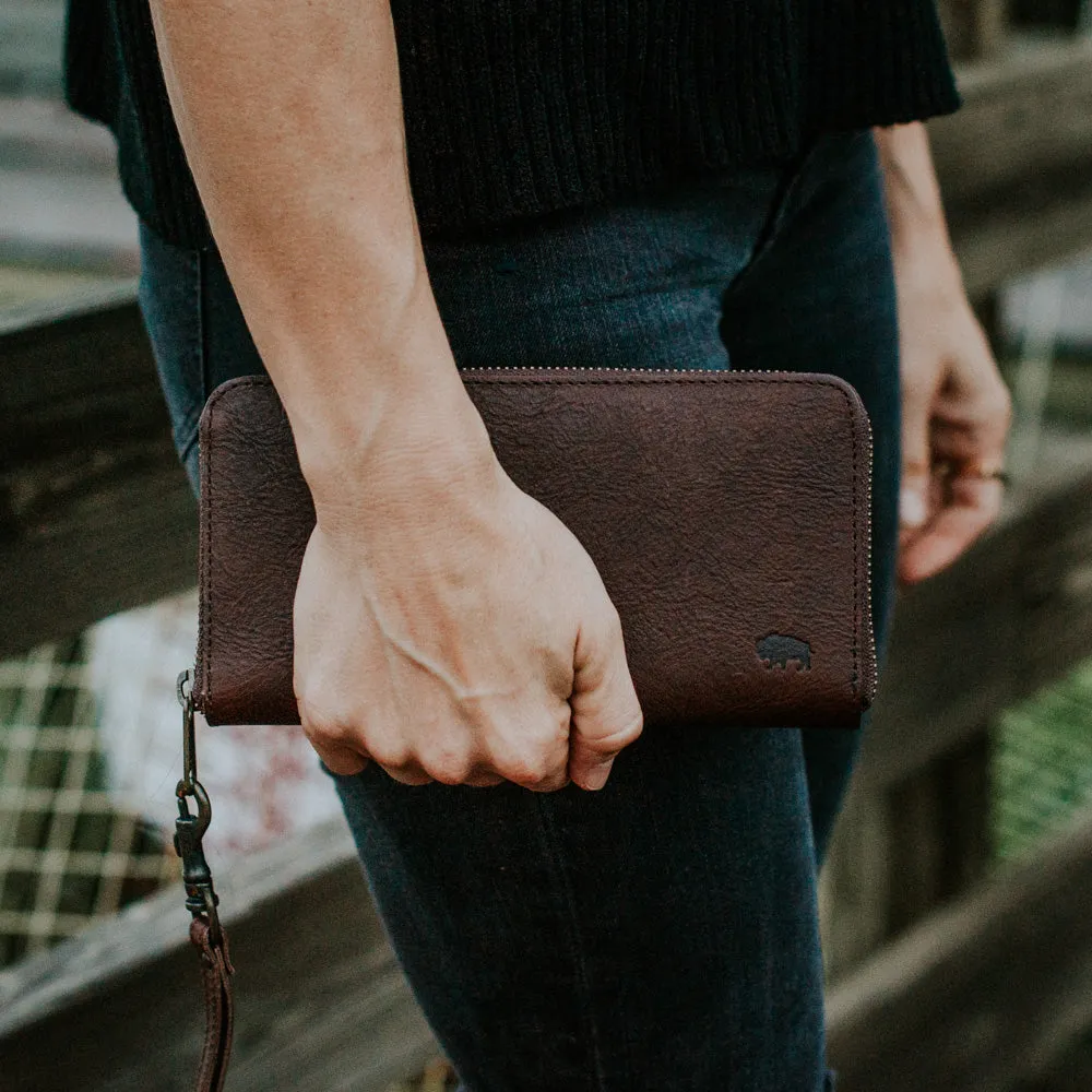 Madison Leather Wristlet Wallet | Dark Hazelnut sold by Buffalo Jackson product image thumbnail 5