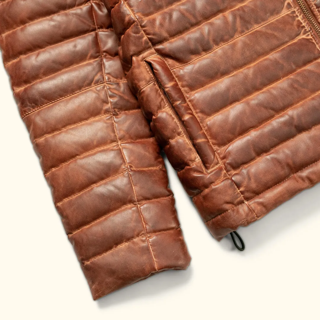 Bridger Leather Down Jacket | Light Brown sold by Buffalo Jackson product image thumbnail 5