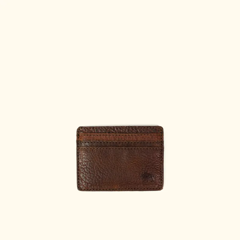 Ryder Reserve Bison Leather Slim ID Wallet | Brown sold by Buffalo Jackson