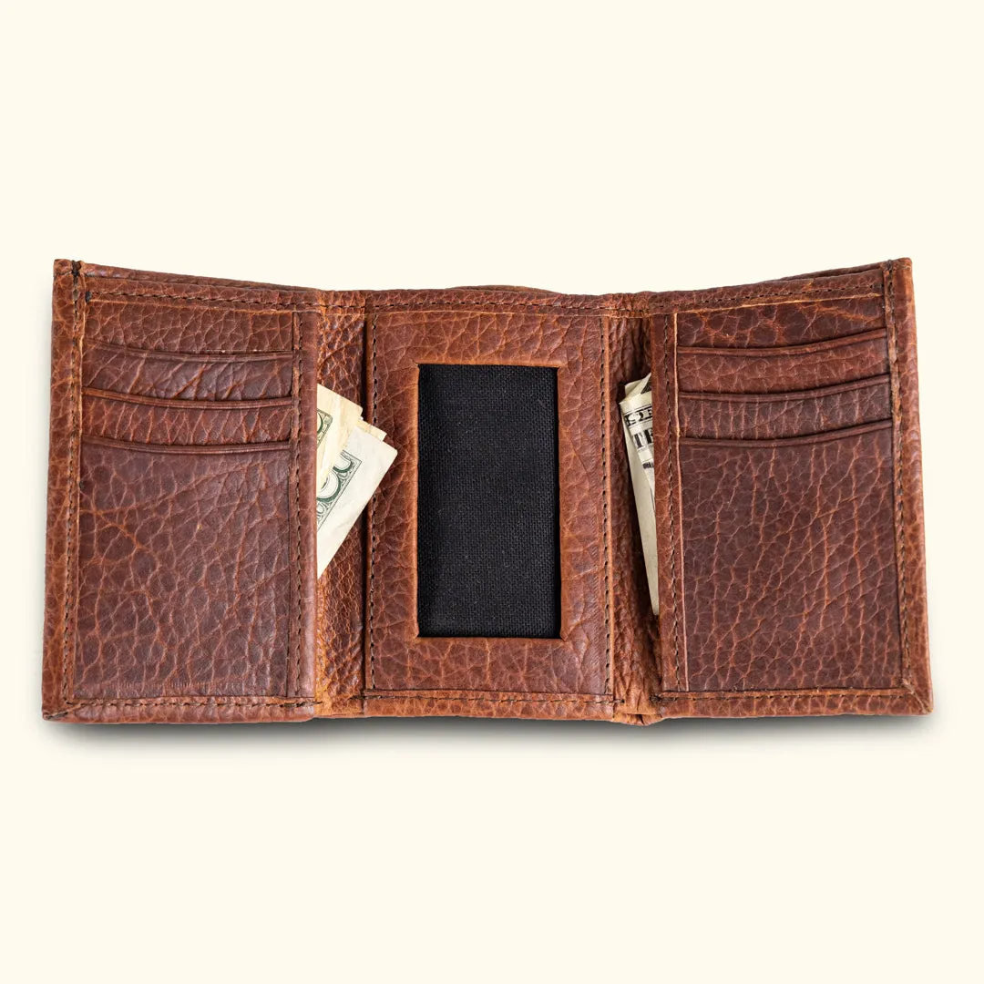 Ryder Reserve Bison Leather Trifold Wallet | Brown sold by Buffalo Jackson product image thumbnail 5