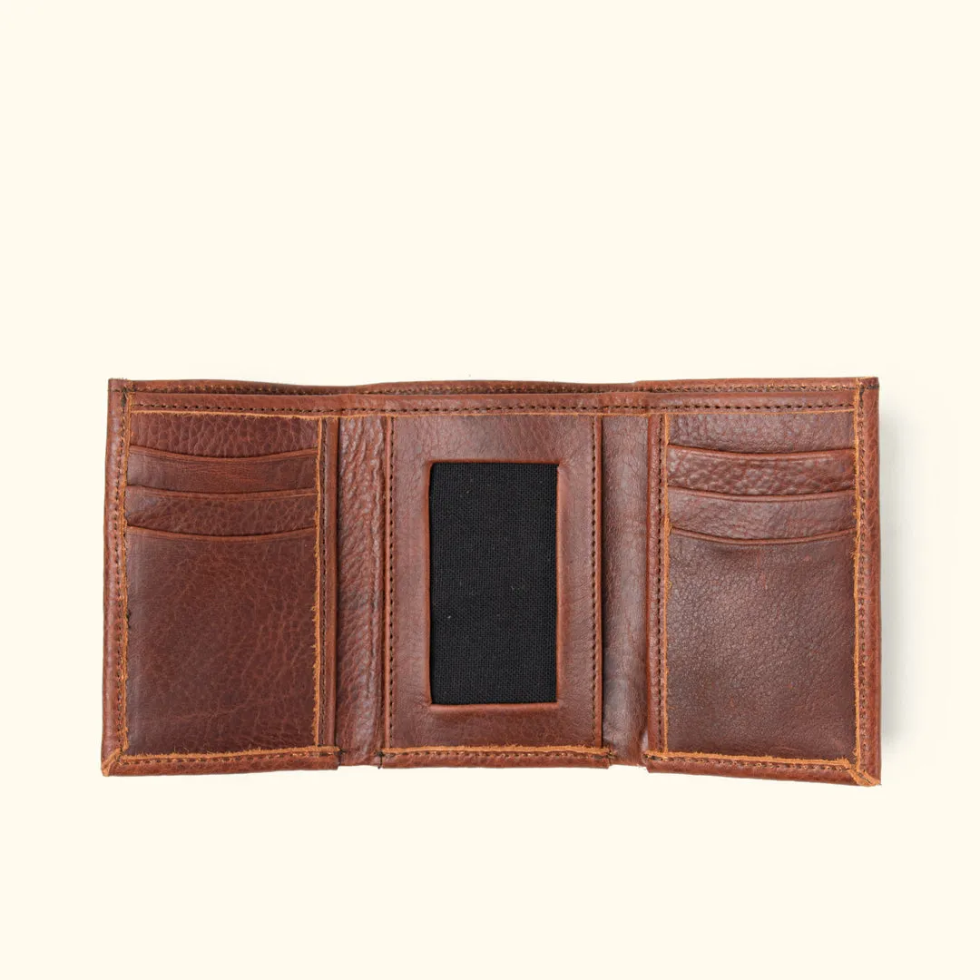 Ryder Reserve Bison Leather Trifold Wallet | Brown sold by Buffalo Jackson product image thumbnail 4