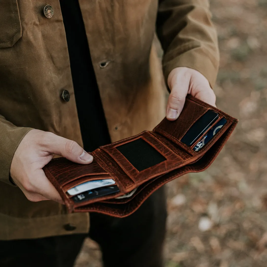 Ryder Reserve Bison Leather Trifold Wallet | Brown sold by Buffalo Jackson product image thumbnail 2