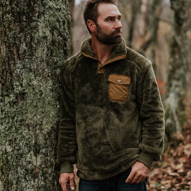 Kodiak Fleece Pullover | Birchwood Green sold by Buffalo Jackson