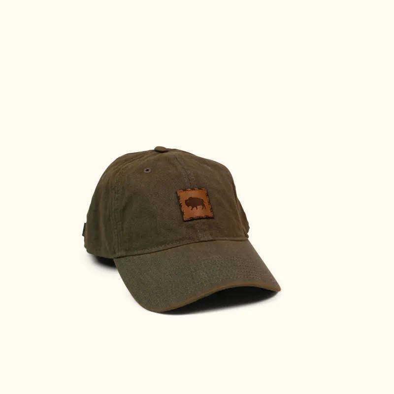Buffalo Jackson Stamp Logo - Leather Patch Hat | Brown sold by Buffalo Jackson