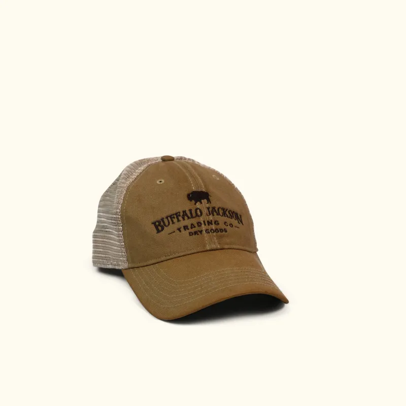Buffalo Jackson Logo Trucker Hat | Tan sold by Buffalo Jackson