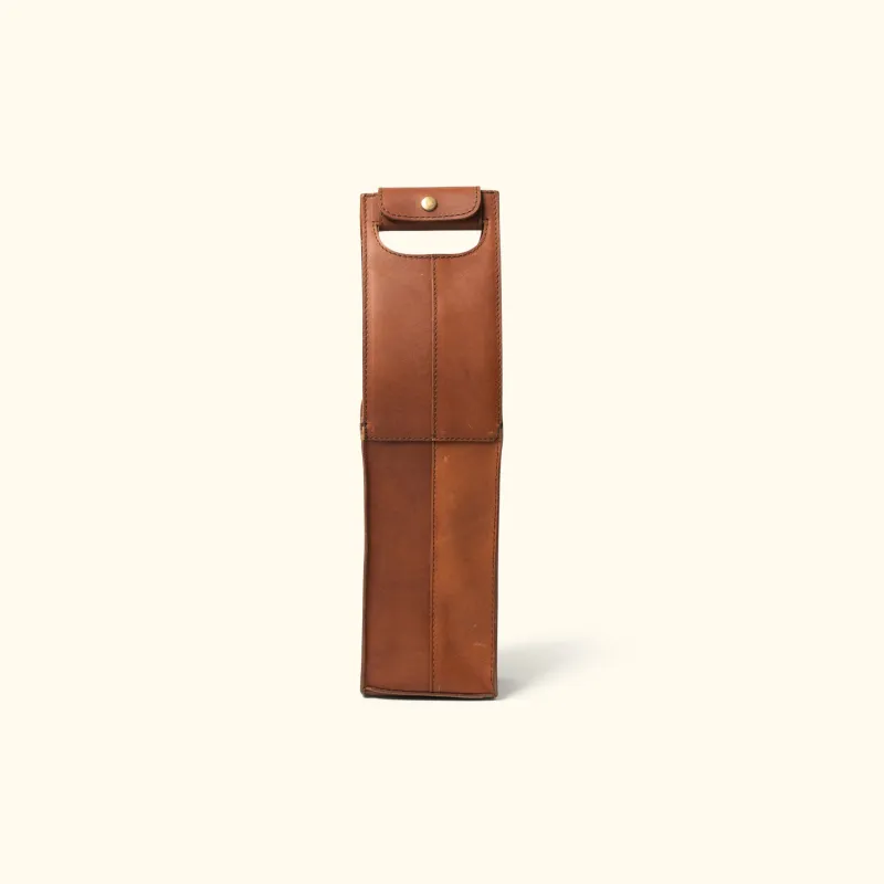 Denver Leather Wine Tote - Single | Autumn Brown sold by Buffalo Jackson