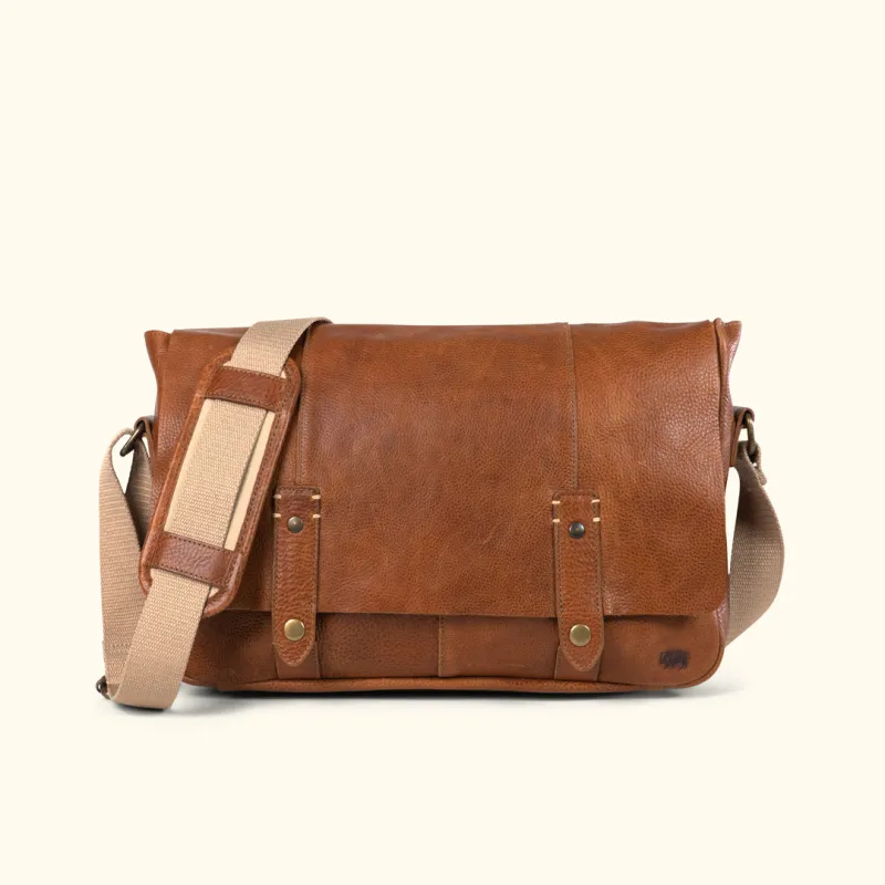 Walker Leather Messenger Bag | Rustic Tan sold by Buffalo Jackson