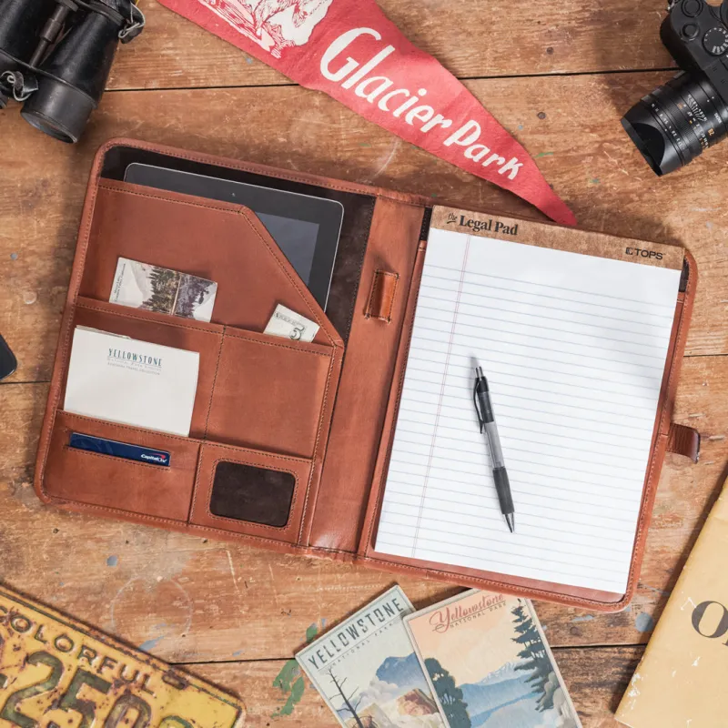 Roosevelt Leather Travel Padfolio | Amber Brown sold by Buffalo Jackson