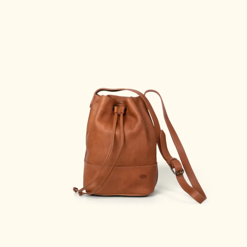 Madison Leather Bucket Bag | Saddle Tan sold by Buffalo Jackson