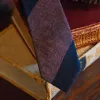 Heathered Stripe Cotton Necktie | Raspberry sold by Buffalo Jackson