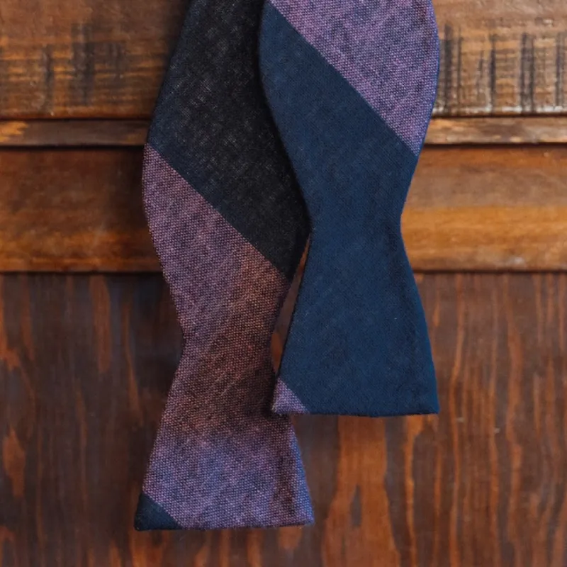 Heathered Stripe Cotton Bow Tie | Raspberry sold by Buffalo Jackson
