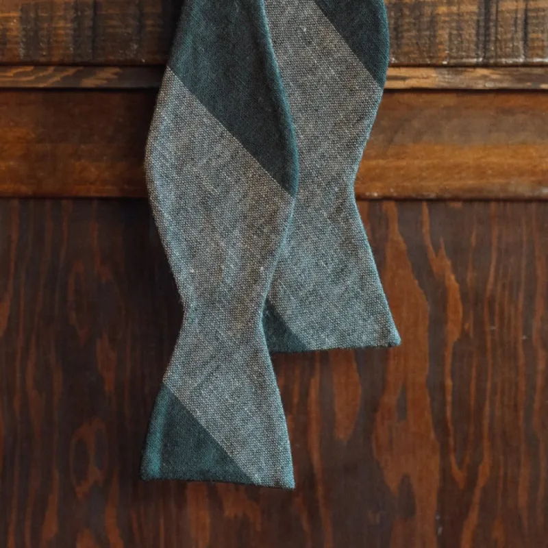 Heathered Stripe Cotton Bow Tie | Khaki sold by Buffalo Jackson