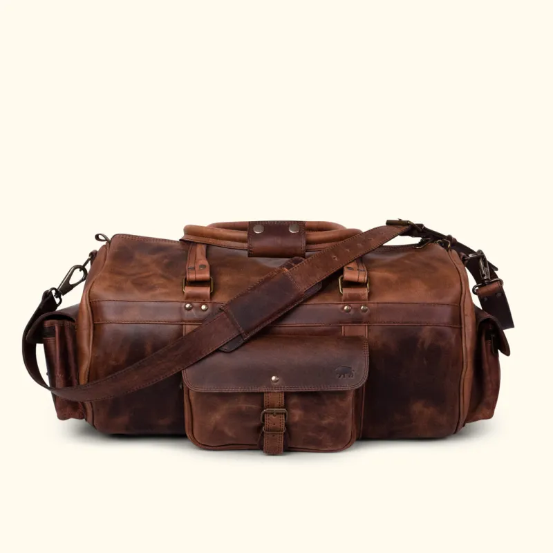 Roosevelt Buffalo Leather Duffle Bag | Dark Oak sold by Buffalo Jackson