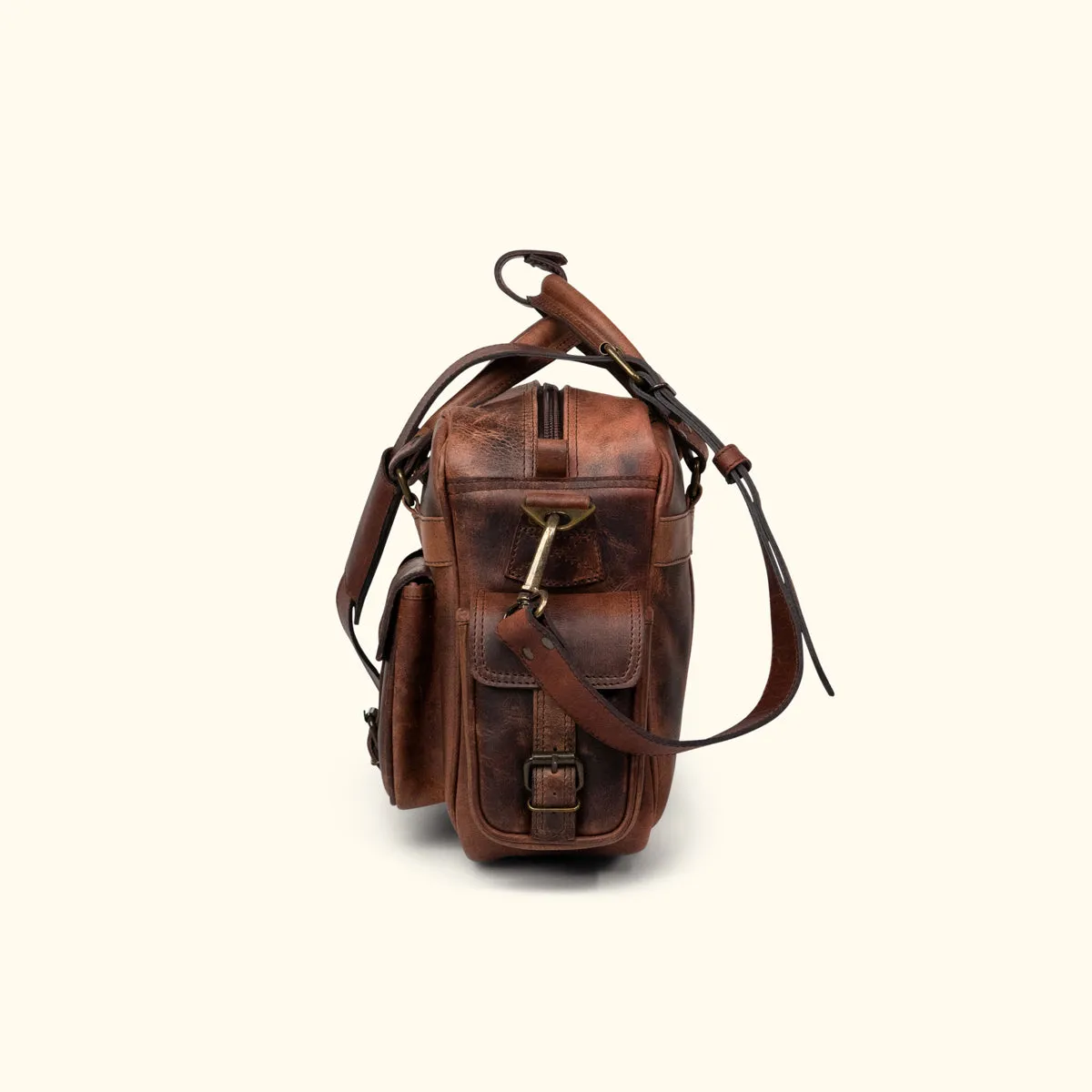 Roosevelt Buffalo Leather Pilot Bag | Dark Oak sold by Buffalo Jackson product image thumbnail 4