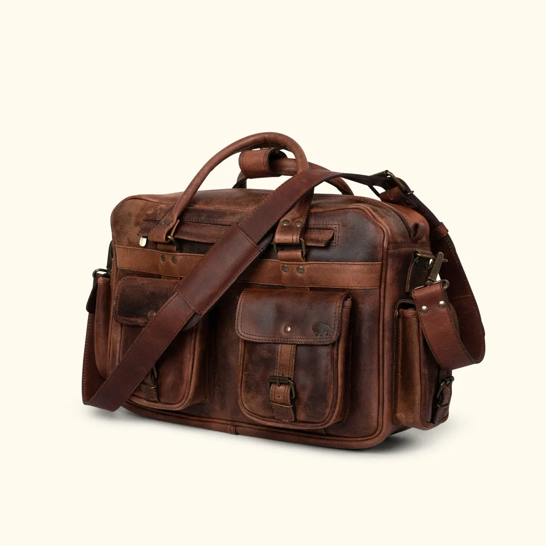 Roosevelt Buffalo Leather Pilot Bag | Dark Oak sold by Buffalo Jackson product image thumbnail 3
