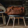 Ryder Reserve Bison Leather Travel Duffle Bag | Brown sold by Buffalo Jackson