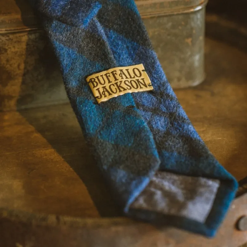 True Plaid Wool Necktie | Ocean sold by Buffalo Jackson