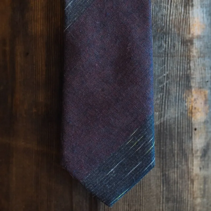 Vintage Stripe Cotton Necktie | Purple made by Buffalo Jackson