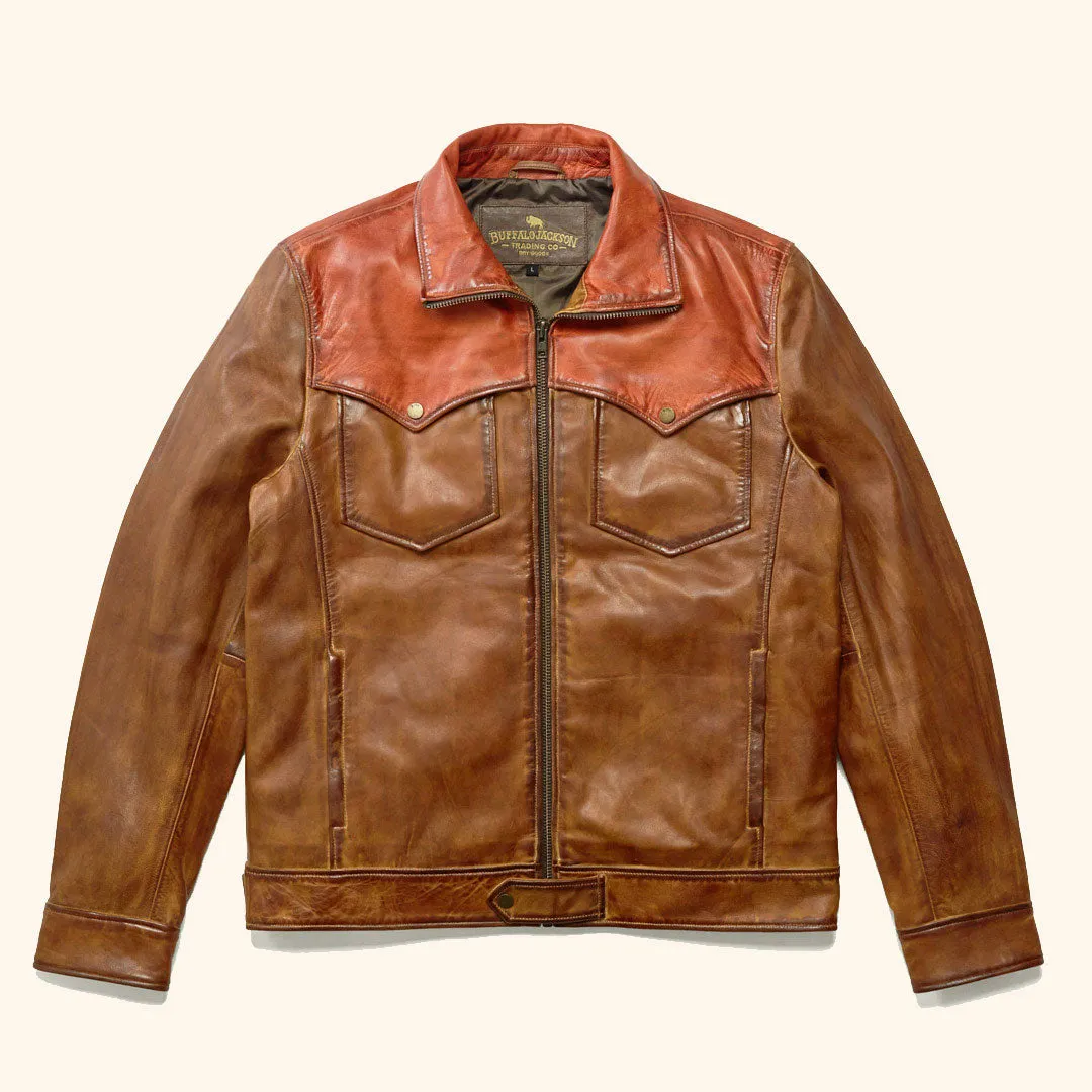 Western Elkhorn Leather Jacket | Copper and Whiskey sold by Buffalo Jackson product image thumbnail 3