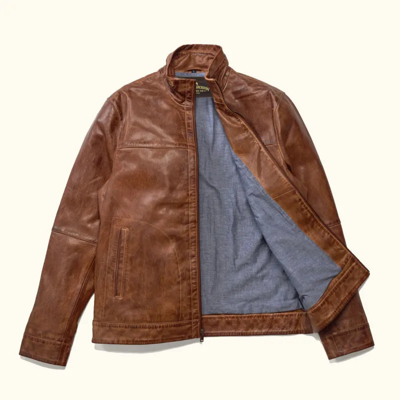 Sedona Light Weight Leather Jacket | Copperwood Brown sold by Buffalo Jackson