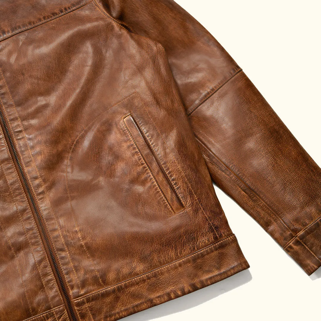 Sedona Light Weight Leather Jacket | Copperwood Brown sold by Buffalo Jackson product image thumbnail 4