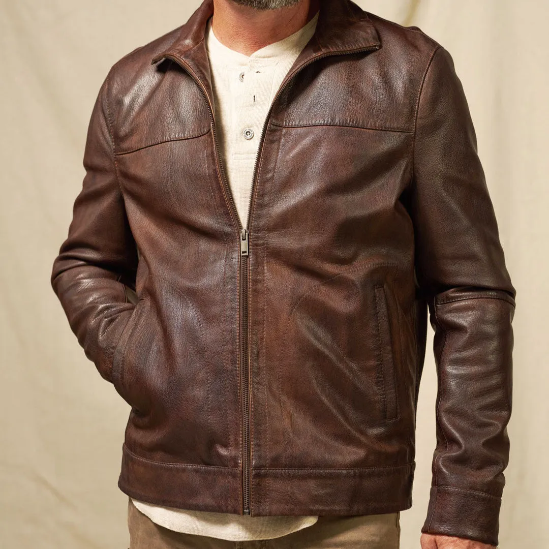 Sedona Light Weight Leather Jacket | Ironwood Brown sold by Buffalo Jackson product image thumbnail 4