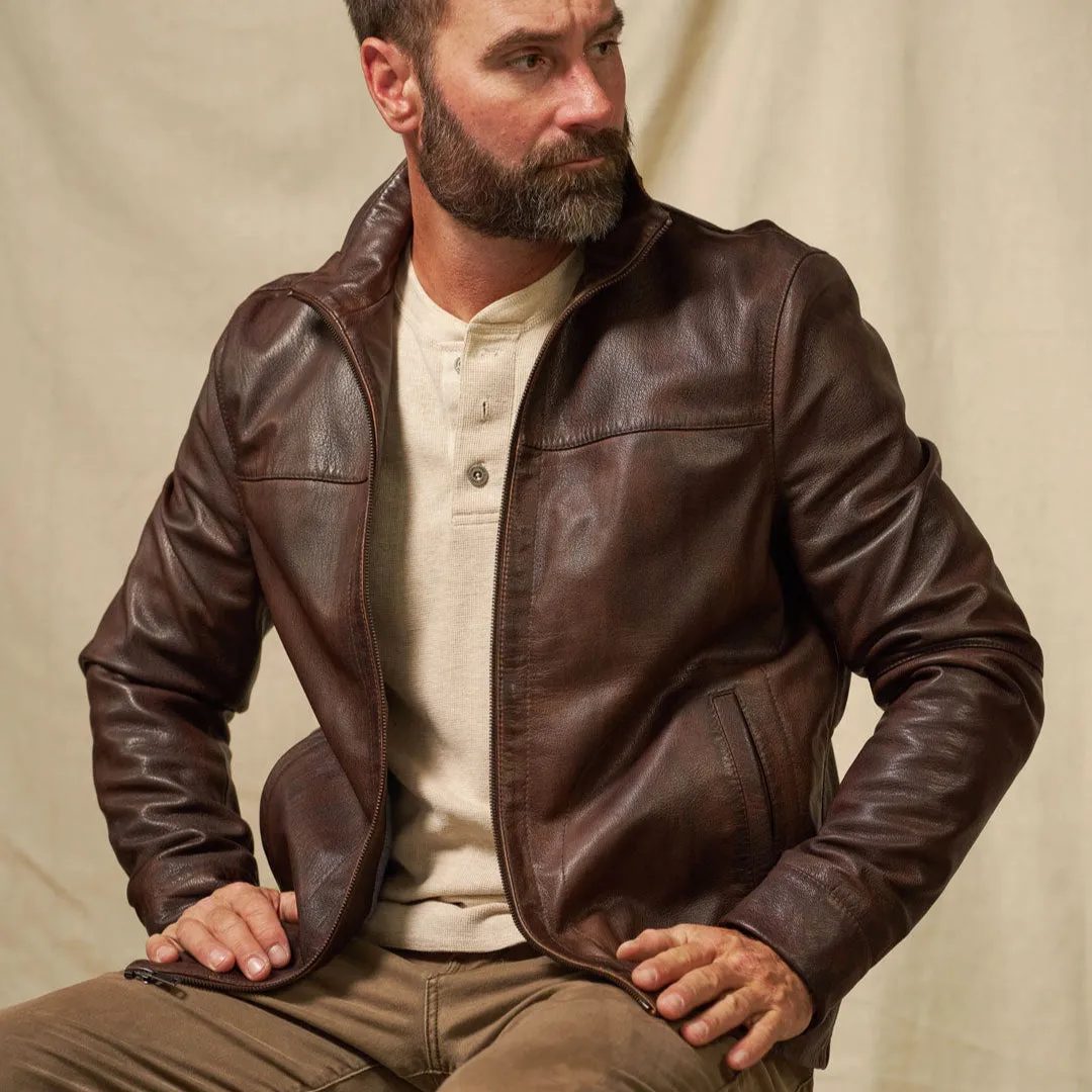 Sedona Light Weight Leather Jacket | Ironwood Brown sold by Buffalo Jackson