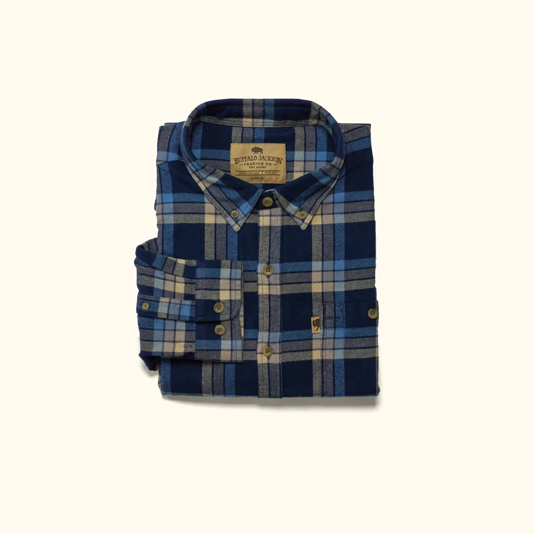 Fairbanks Flannel Shirt | Navy Lake Plaid sold by Buffalo Jackson product image thumbnail 4