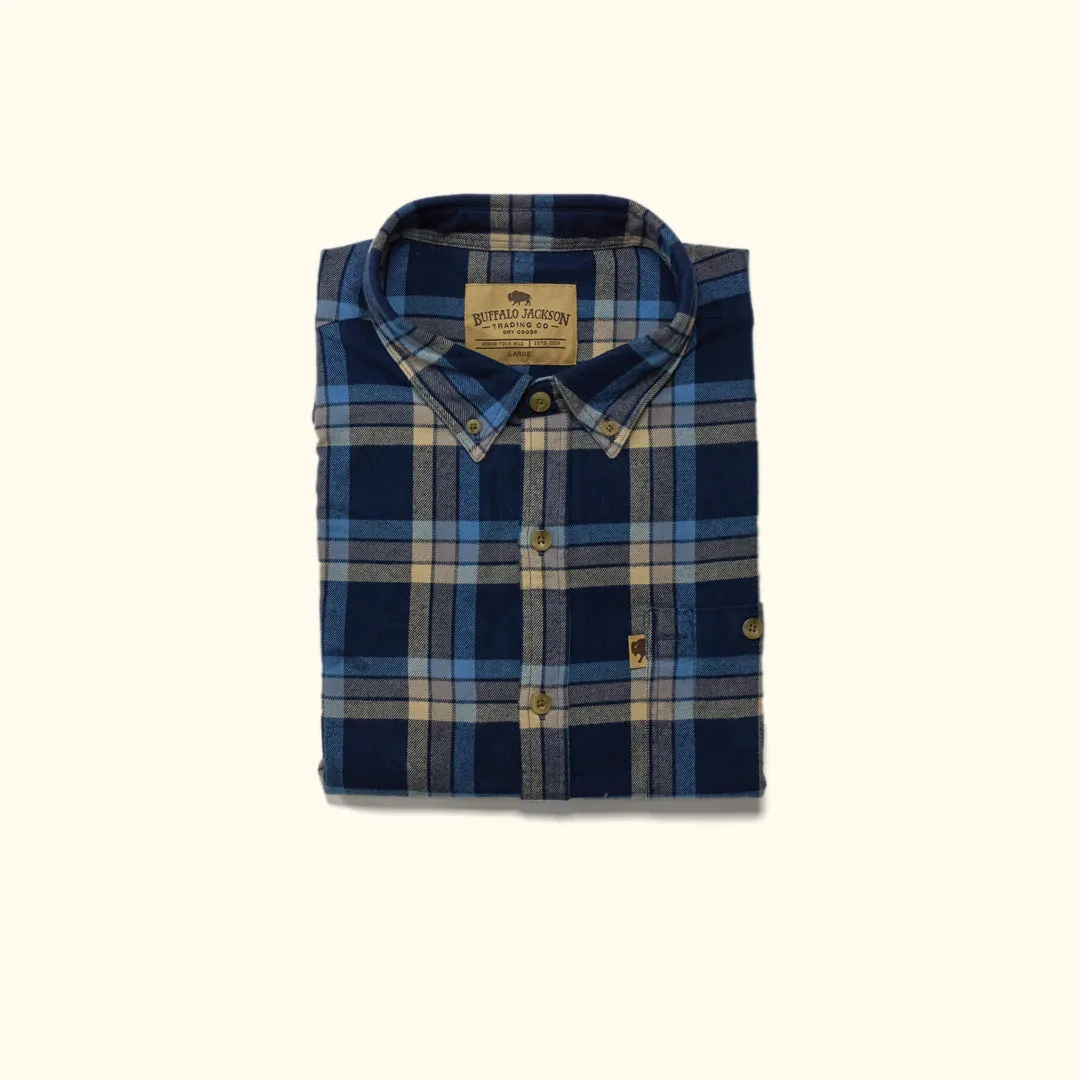 Fairbanks Flannel Shirt | Navy Lake Plaid sold by Buffalo Jackson product image thumbnail 3