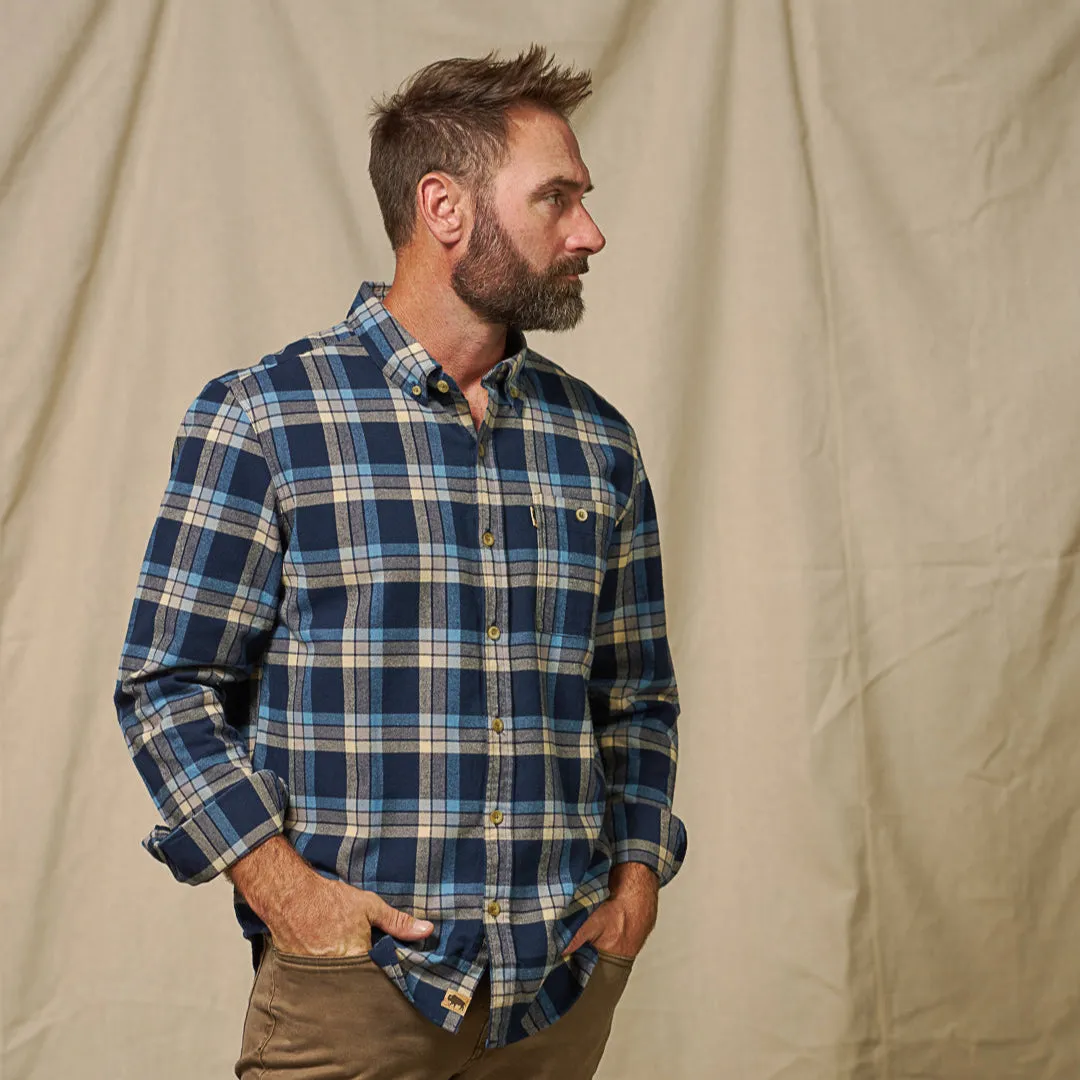 Fairbanks Flannel Shirt | Navy Lake Plaid sold by Buffalo Jackson product image thumbnail 5