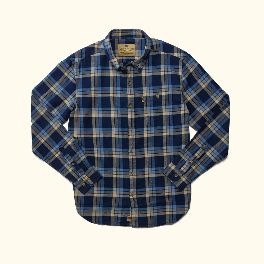 Fairbanks Flannel Shirt | Navy Lake Plaid sold by Buffalo Jackson product image thumbnail 2
