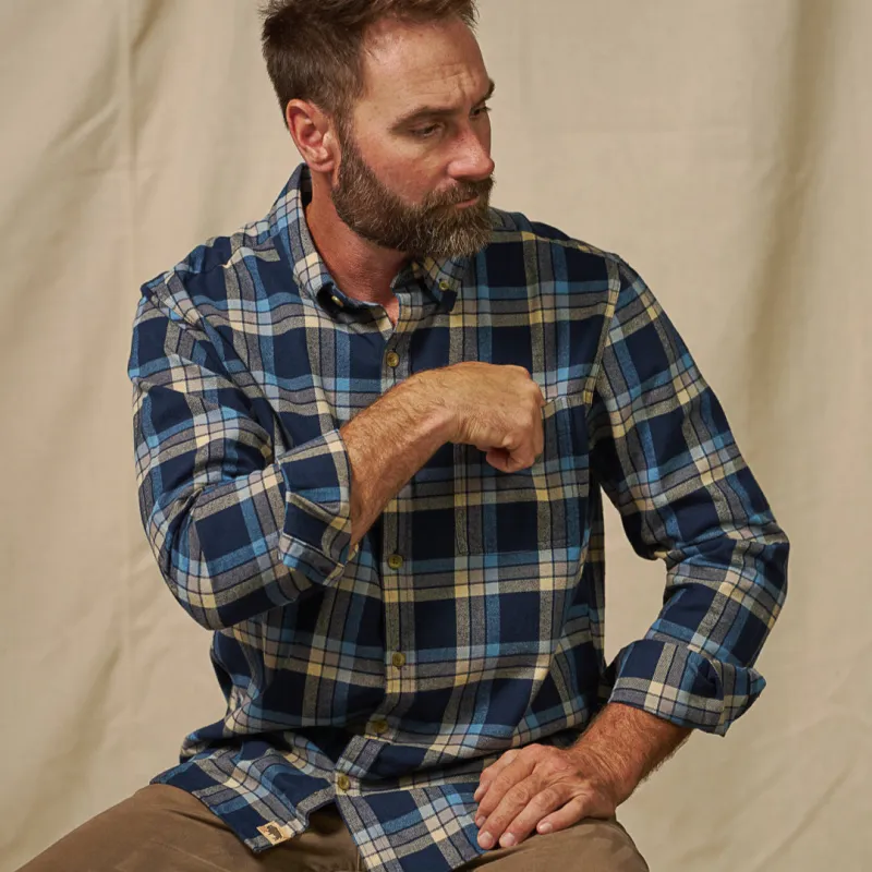 Fairbanks Flannel Shirt | Navy Lake Plaid sold by Buffalo Jackson