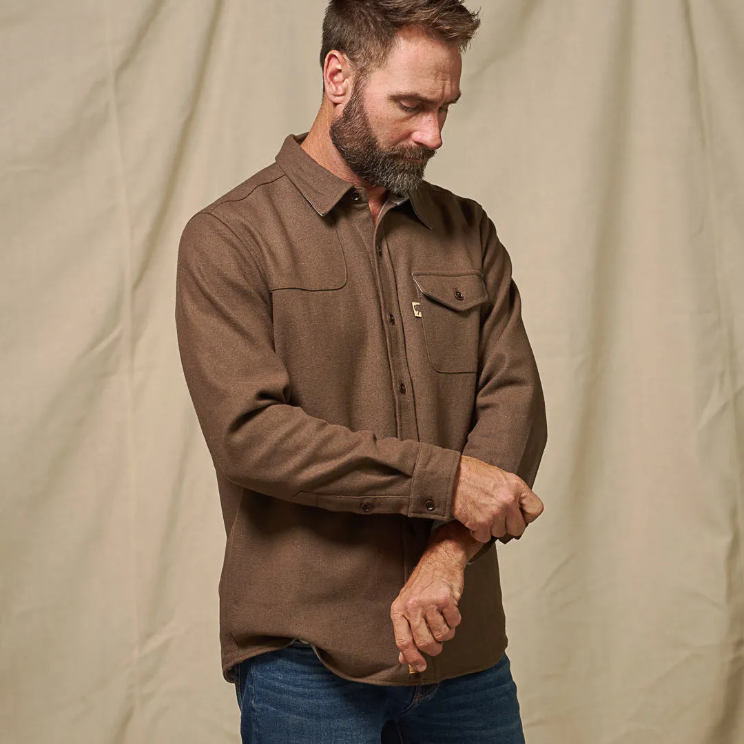 Gunnison Wool-Blend Solid Flannel Shirt | Brown sold by Buffalo Jackson product image thumbnail 5