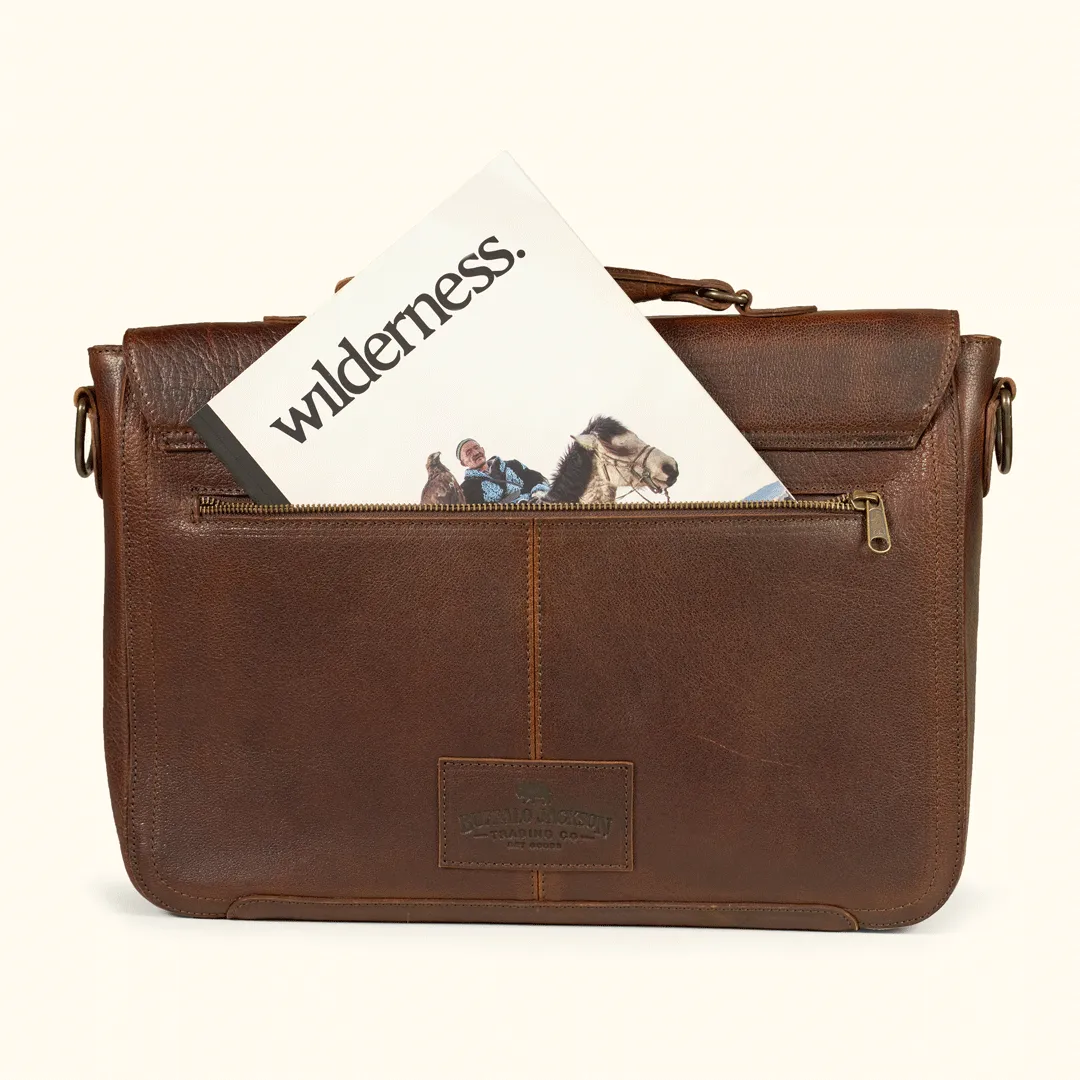 Limited Edition Roosevelt Leather Laptop Messenger Bag | Buffalo Grain sold by Buffalo Jackson product image thumbnail 3