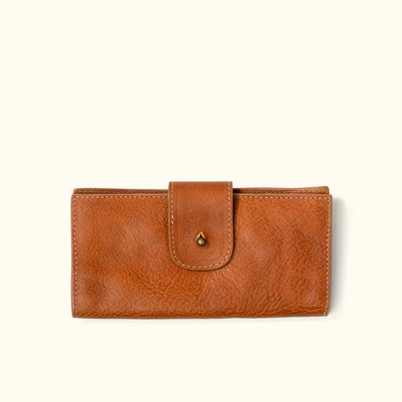Madison Leather Checkbook Wallet | Saddle Tan | sold by Buffalo Jackson