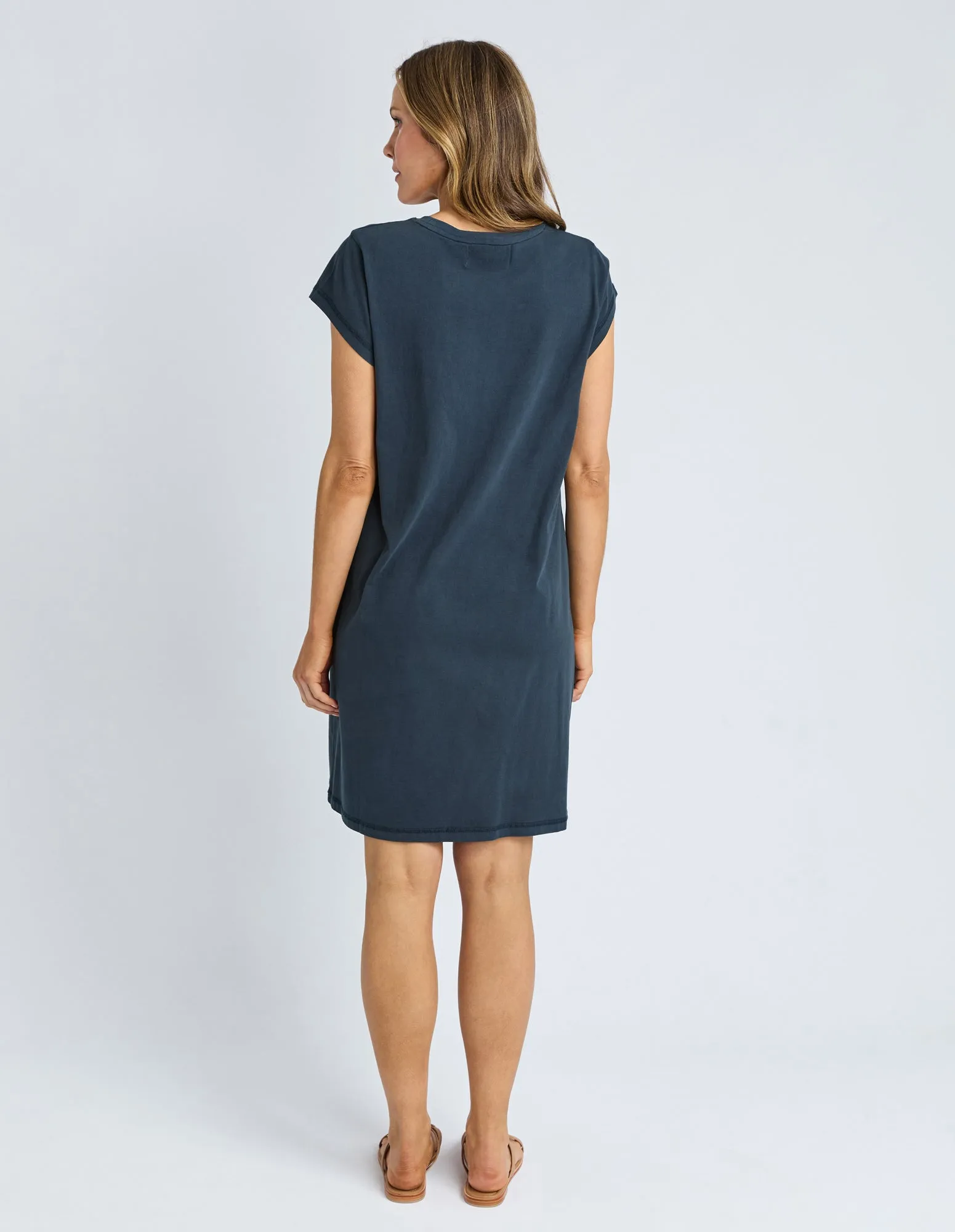 Signature Embroidery Tee Dress Dark Sapphire sold by Foxwood Clothing product image thumbnail 3