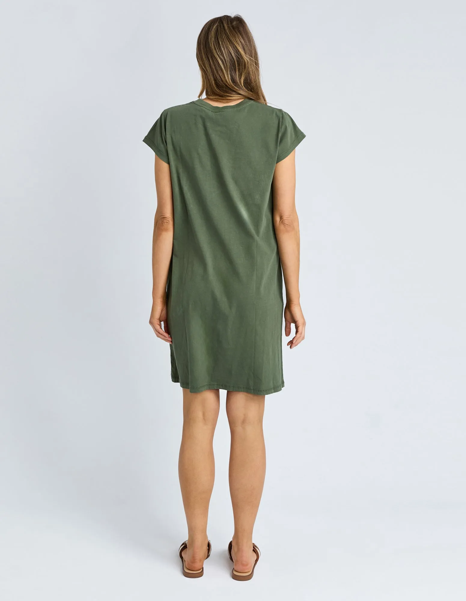 Signature Embroidery Tee Dress Khaki sold by Foxwood Clothing product image thumbnail 3