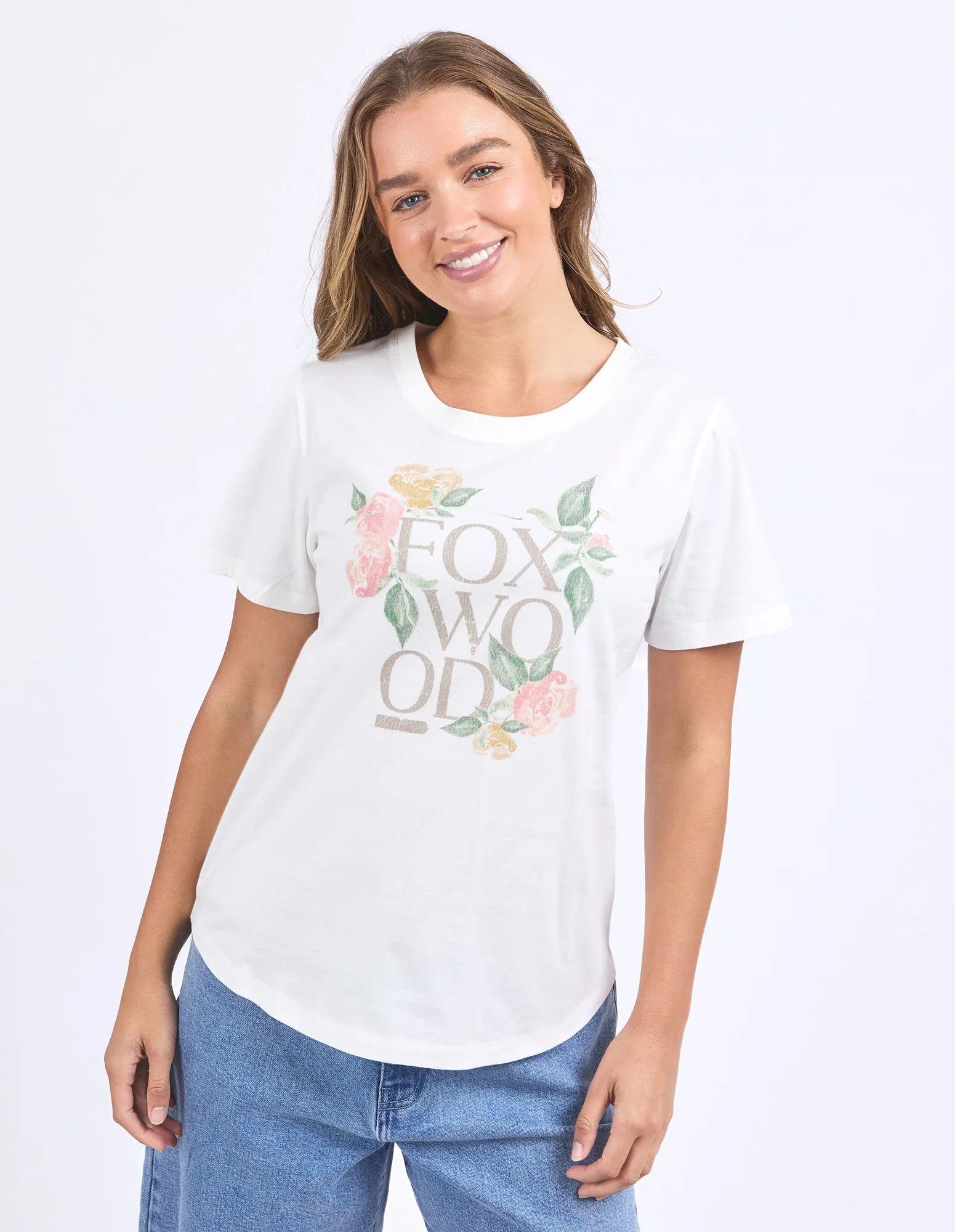 Wild Rose Tee Vintage White sold by Foxwood Clothing