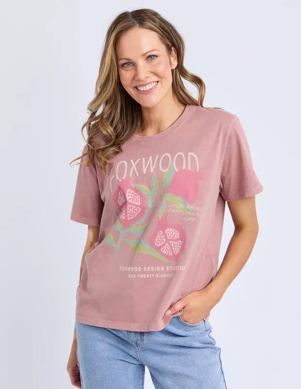 Pomegranate Tee Ash Rose sold by Foxwood Clothing