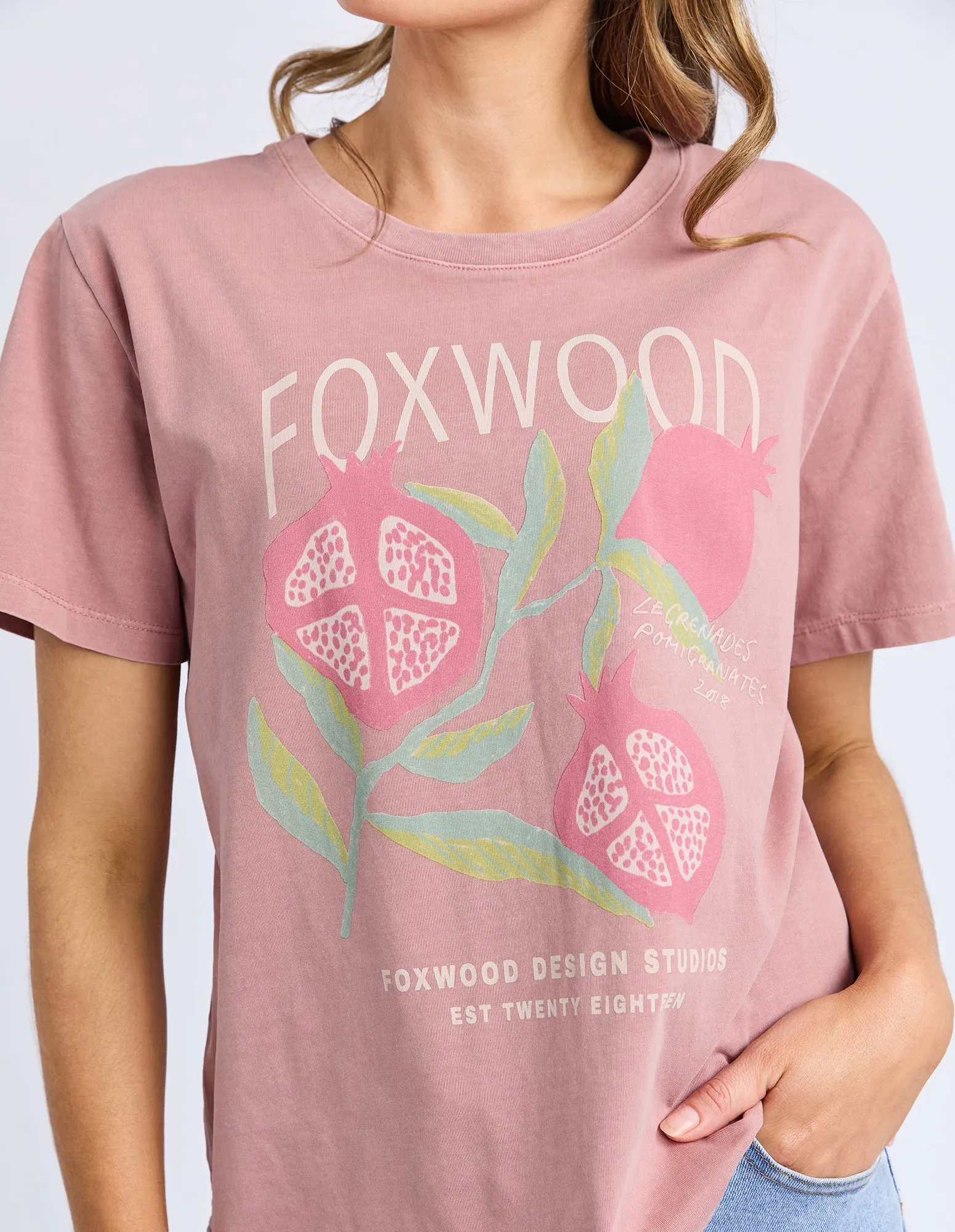 Pomegranate Tee Ash Rose sold by Foxwood Clothing product image thumbnail 5